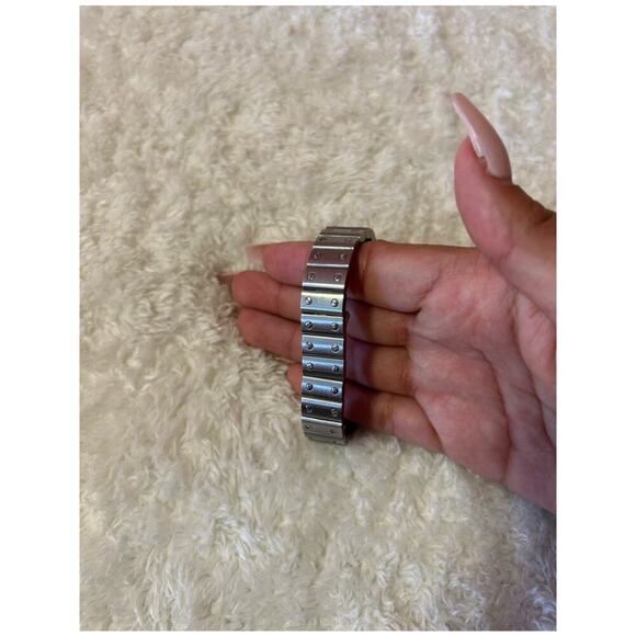 CARTIER SANTOS‎ WATCH Silver/Blue Water Repelant / Stainless Steel 40MM - Picture 10 of 14